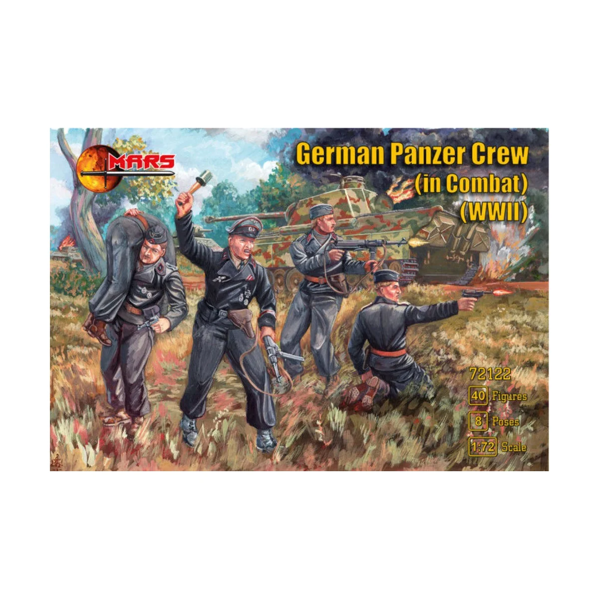 German Panzer Crew (in Combat) WWII - Mars Figures MS72122