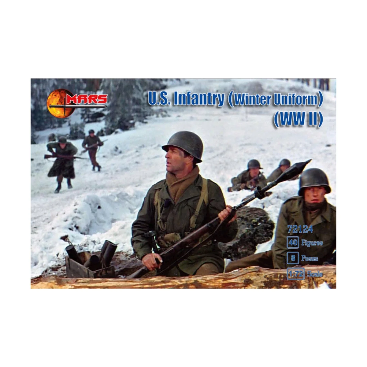 WWII U.S. Infantry (Winter Uniform), 1/72 - Mars Figures MS72124 WWII U.S. Infantry (Winter Uniform), 1/72 - Mars Figures MS72124