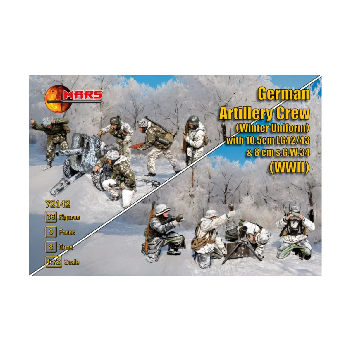 German Artillery Crew (winter uniform) with 10, 5cm LG42/43 & 8cm s... German Artillery Crew (winter uniform) with 10, 5cm LG42/43 & 8cm s...