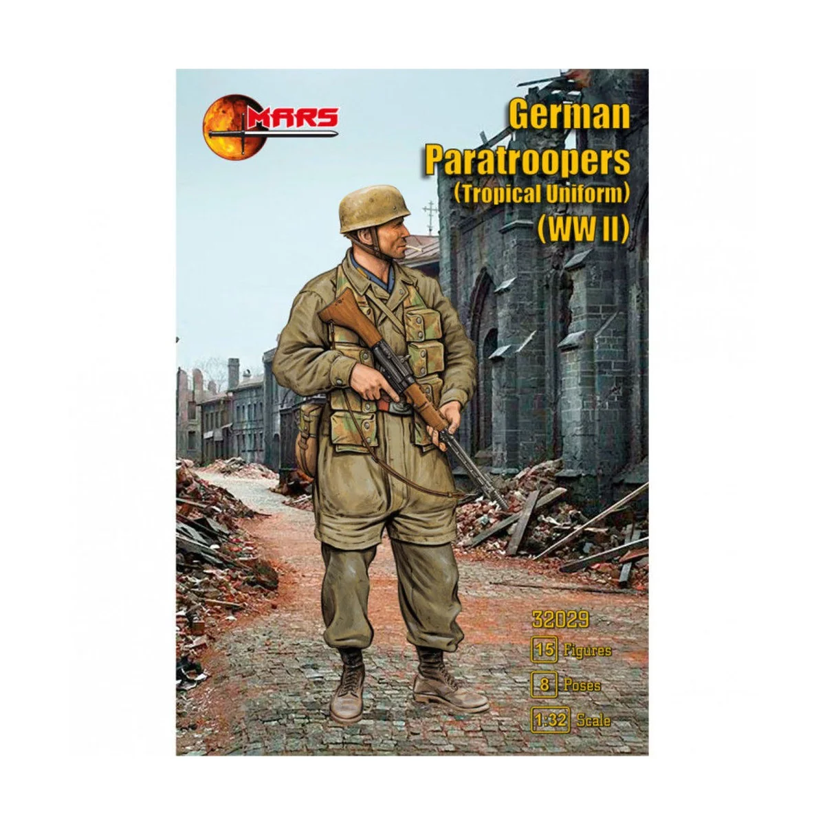 WWII German Paratroopers (Tropical Uniform), 1/32 - Mars Figures MS... WWII German Paratroopers (Tropical Uniform), 1/32 - Mars Figures MS...