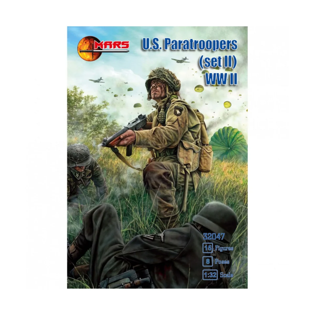 WWII U.S. Paratroopers, set 2, 1/32 - Mars Figures MS32047