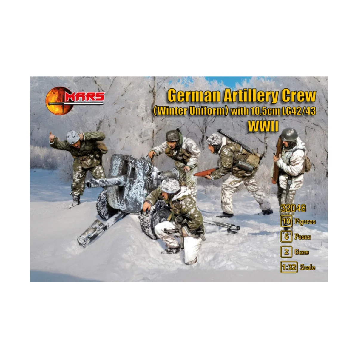 German Artillery Crew (winter Uniform) & 10, 5cm LG 42/43, 1/32 - M...