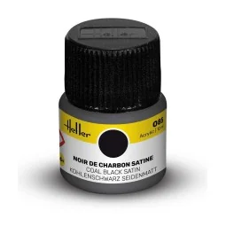 Acrylic Colour 085 Coal Black Satin - Heller 9085