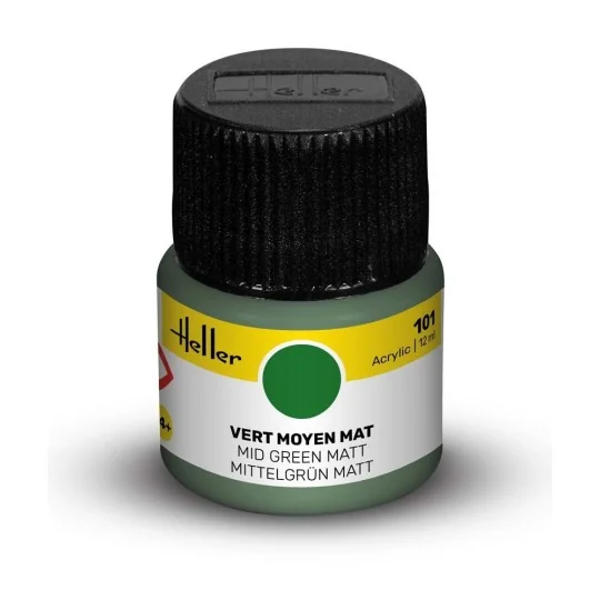 Acrylic Colour 101 Mid Green Matt - Heller 9101