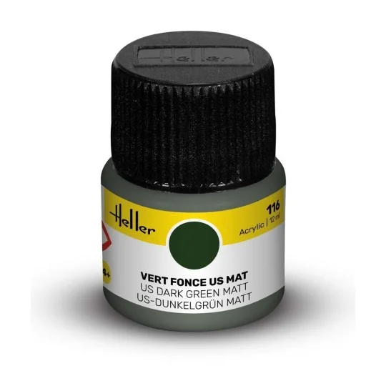 Acrylic Colour 116 US Dark Green Matt - Heller 9116 Acrylic Colour 116 US Dark Green Matt - Heller 9116