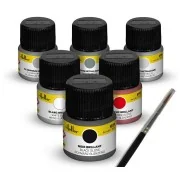 Acrylic Colour Set ”Sports Car” 6 x 12 ml + Brush - Heller 9403