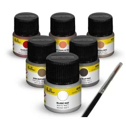 Acrylic Colour Set ”Sailing Ships” 6 x 12 ml + Brush - Heller 9406