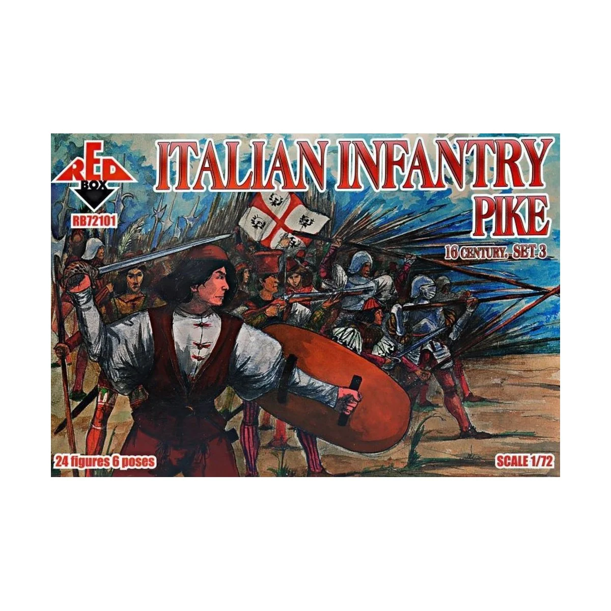 Italian infantry(Pike), 16th century, set3, 1/72 - Red Box RB72101