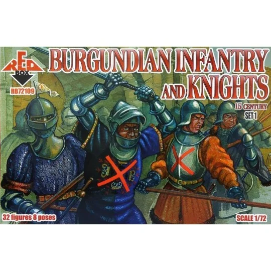 Burgundian infantry a.knights, 15th centu set 1, 1/72 - Red Box RB7...