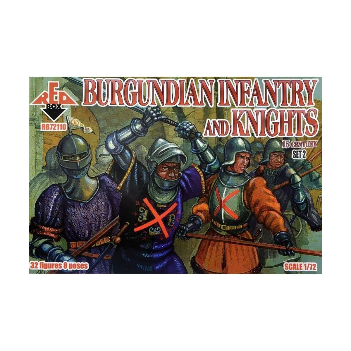 Burgundian infantry a.knights,15th centu set 2 - Red Box RB72110