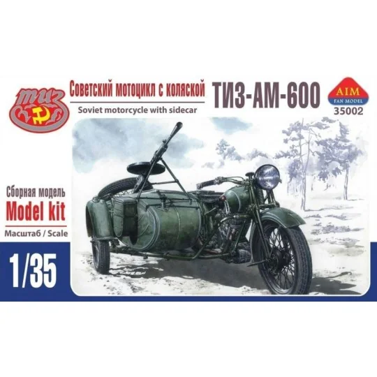 TIZ-AM-600 Soviet motorcycle with sideca, 1/35 - AIM -Fan Modell AI... TIZ-AM-600 Soviet motorcycle with sideca, 1/35 - AIM -Fan Modell AI...