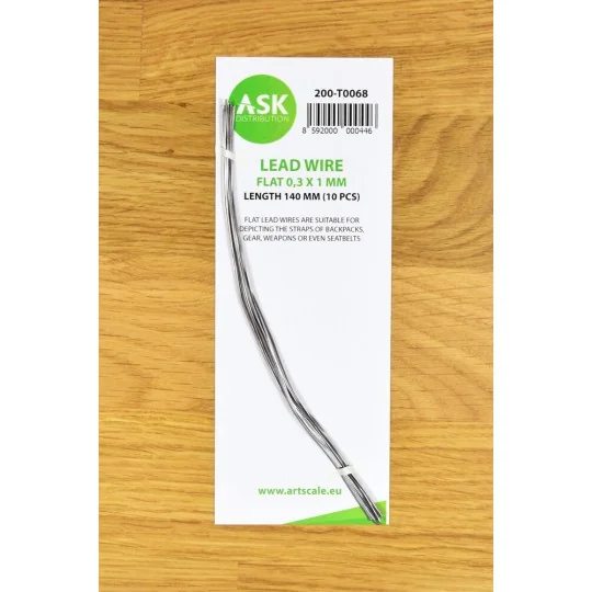 Lead Wire - Flat 0,3 x 1 x 140 mm (cca. 10 pcs) - Art Scale Kit 200...