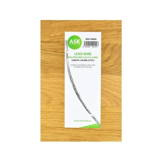Lead Wire - Halfround 0,6 x 0,4 x 140 mm (9 pcs) - Art Scale Kit 20...