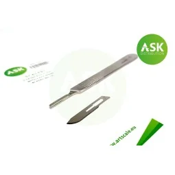 Scalpel stainless steel with 3pcs spare blades no.10 - Art Scale Ki...