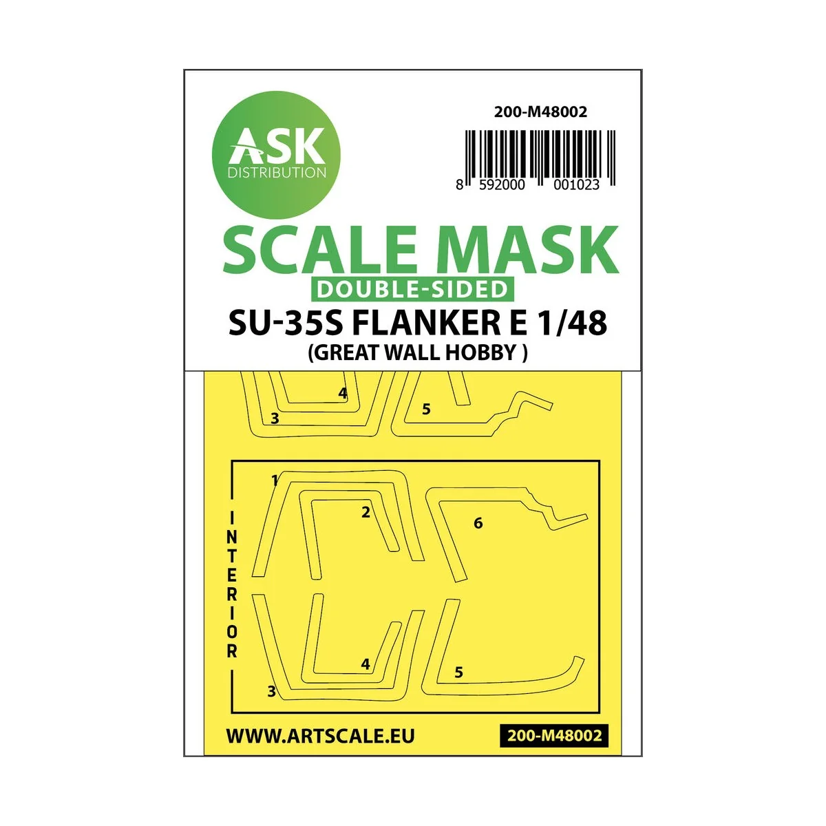 Su-35S Flanker E double-sided painting mask for Great Wall Hobby - ...