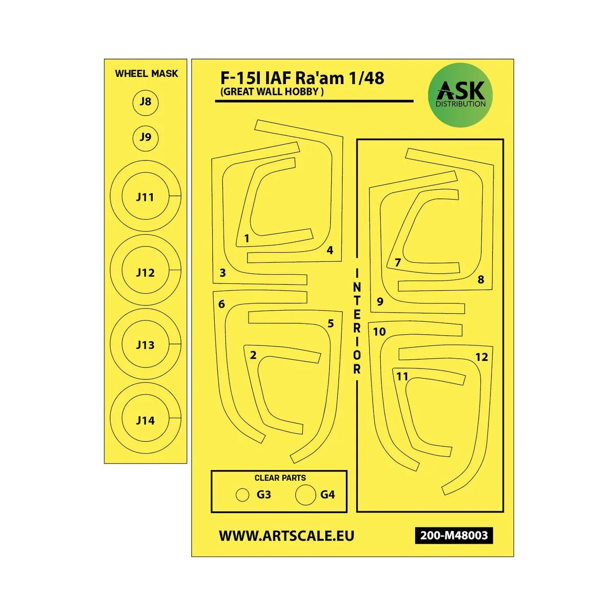 F-15I Ra'am double-sided painting mask for Great Wall Hobby, 1/48 -...