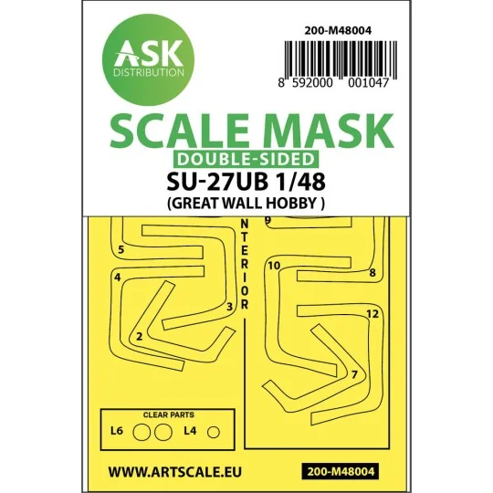 SU-27UB double-sided painting mask for Great Wall Hobby - Art Scale...