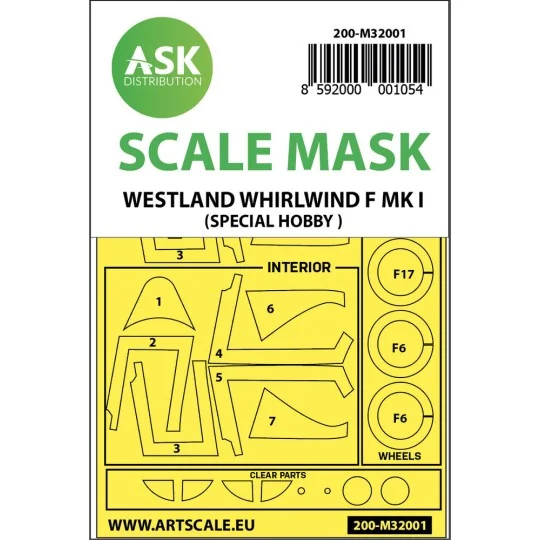 Westland Whirlwind Mk.I double-sided painting mask for Special Hobb...
