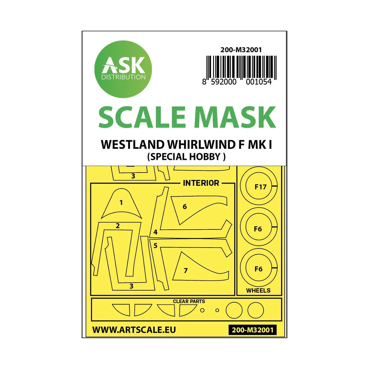 Westland Whirlwind Mk.I double-sided painting mask for Special Hobb... Westland Whirlwind Mk.I double-sided painting mask for Special Hobb...