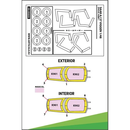 SAAB AJ 37 Viggen double-sided painting mask for Special Hobby - Ar...