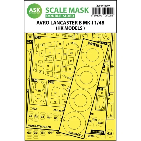 Avro Lancaster Mk.I B double-sided painting mask for HK Models, 1/4...