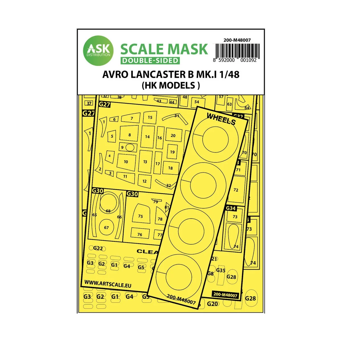 Avro Lancaster Mk.I B double-sided painting mask for HK Models - Ar...