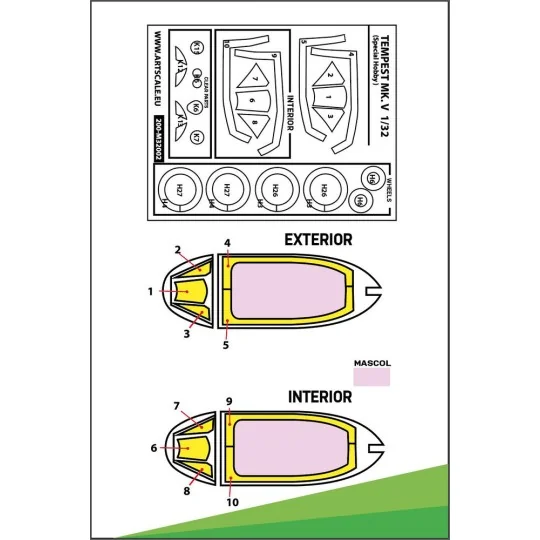 Hawker Tempest Mk.V double-sided painting mask for Revell / Special...