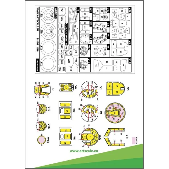 B-17G Flying Fortress outside painting mask for HK Models - Art Sca...