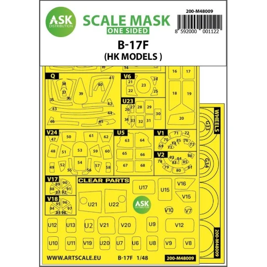 B-17F Flying Fortress outside painting mask for HK Models - Art Sca...
