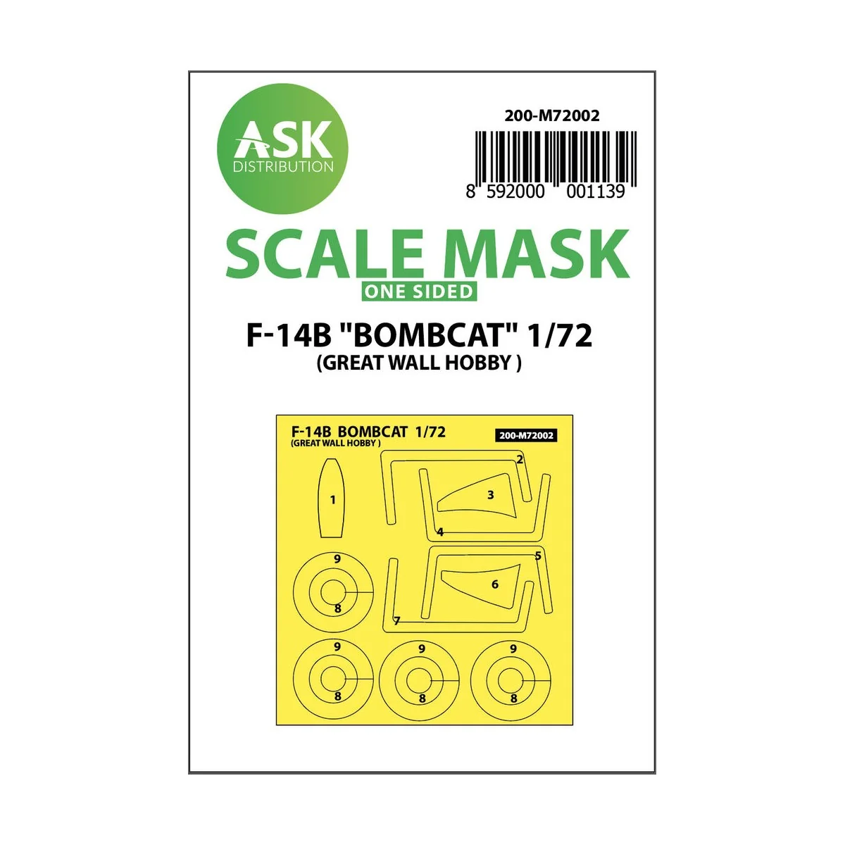 F-14B Bombcat outside painting mask for Great Wall Hobby, 1/72 - Ar... F-14B Bombcat outside painting mask for Great Wall Hobby, 1/72 - Ar...