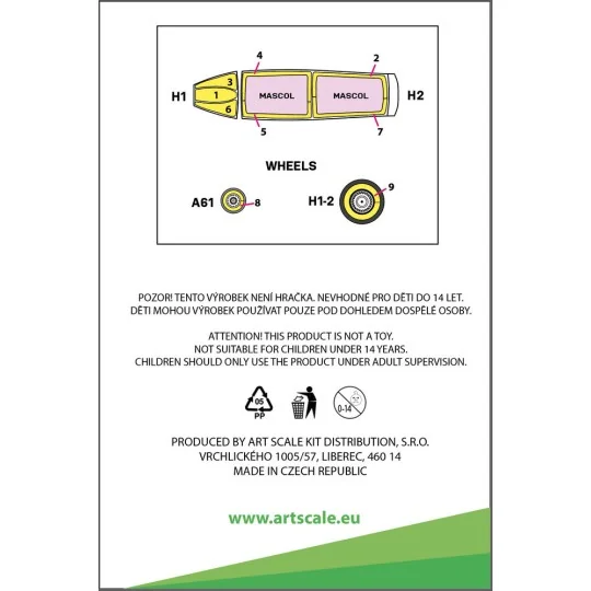 Hawker Hunter F.6 double-sided painting mask for Airfix - Art Scale...