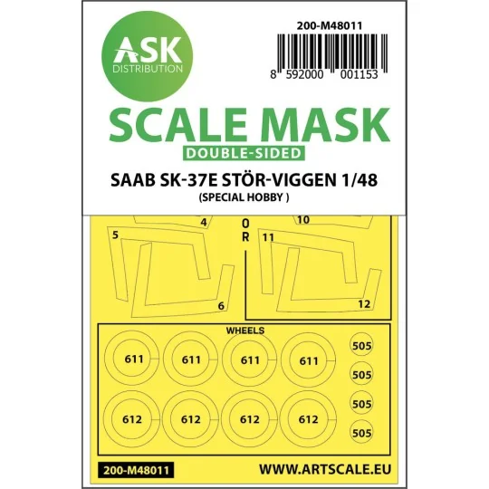 SAAB SK-37E Stör-Viggen double-sided painting mask for Special Hobb...