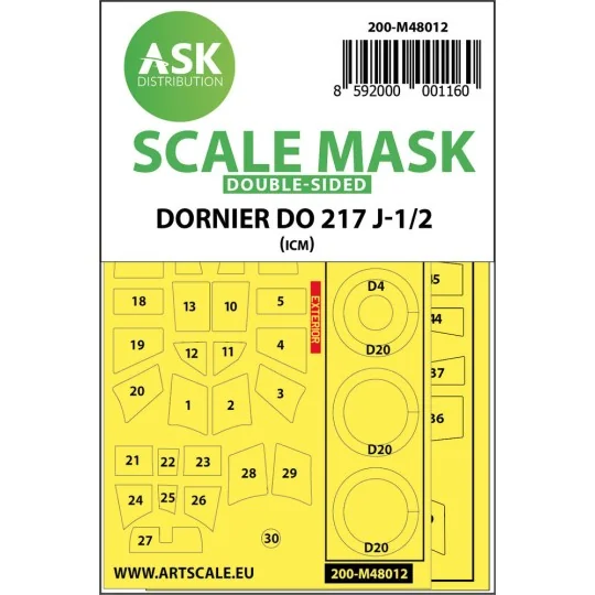Dornier Do 217J-1/2 double-sided painting mask for ICM, 1/48 - Art ...