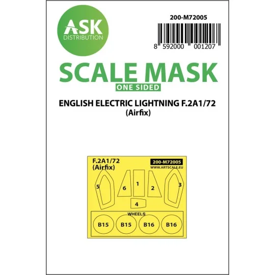 EE Lightning F.2A one-sided painting mask for Airfix - Art Scale Ki...