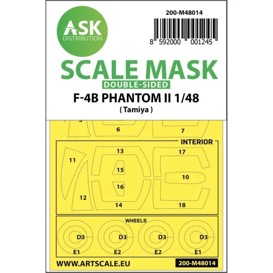 F-4B Phantom double-sided painting mask for Tamiya - Art Scale Kit ...