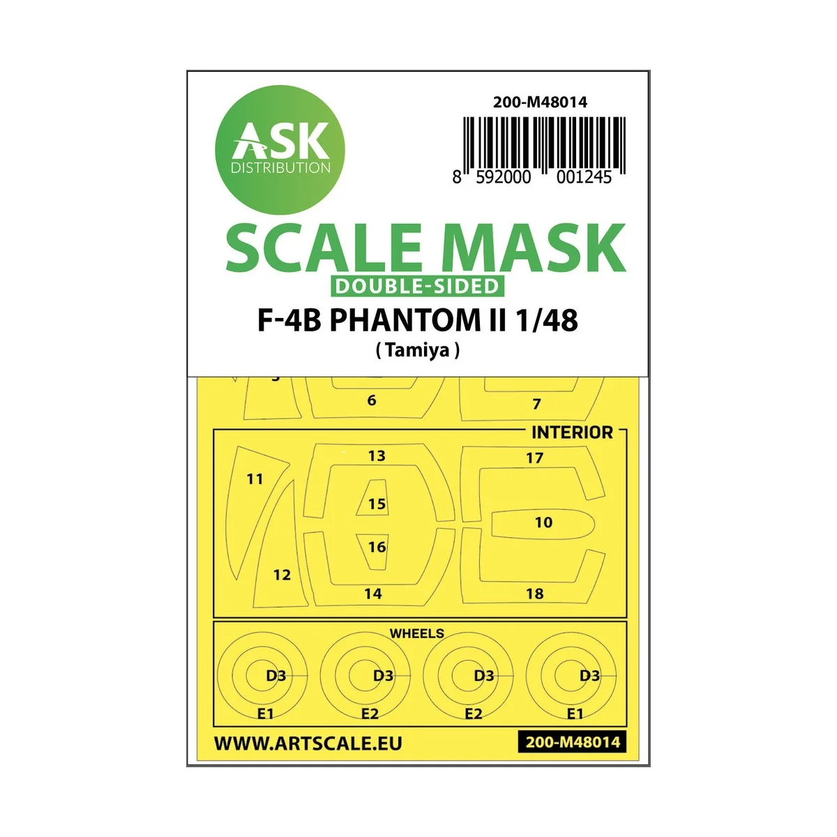 F-4B Phantom double-sided painting mask for Tamiya, 1/48 - Art Scal...