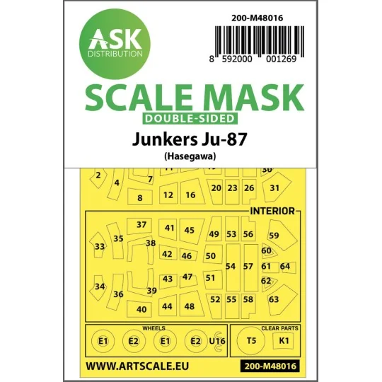 Junkers Ju 87D-3 double-sided painting mask for Hasegawa / Hobby200...