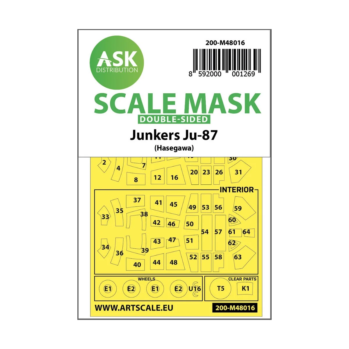 Junkers Ju 87D-3 double-sided painting mask for Hasegawa / Hobby200...