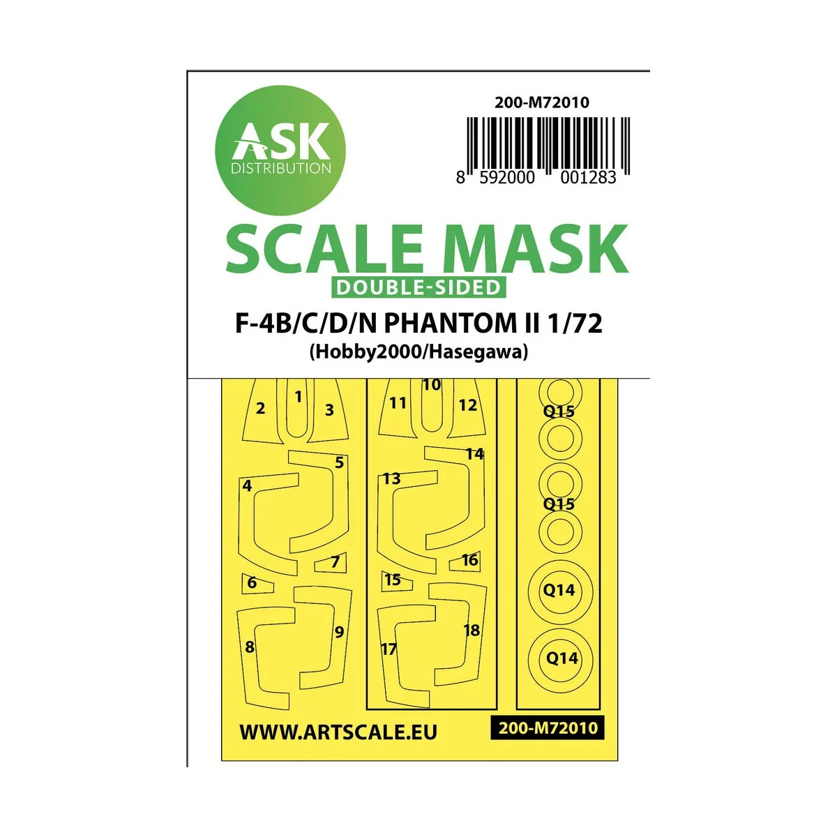 F-4B/C/D/N Phantom II double-sided painting mask for Hasegawa / Hob...