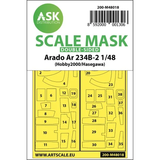 Arado Ar 234B-2 double-sided painting mask for Hasegawa / Hobby2000...
