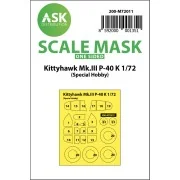 Kittyhawk Mk.III P-40 K one-sided painting mask for Special Hobby, ...
