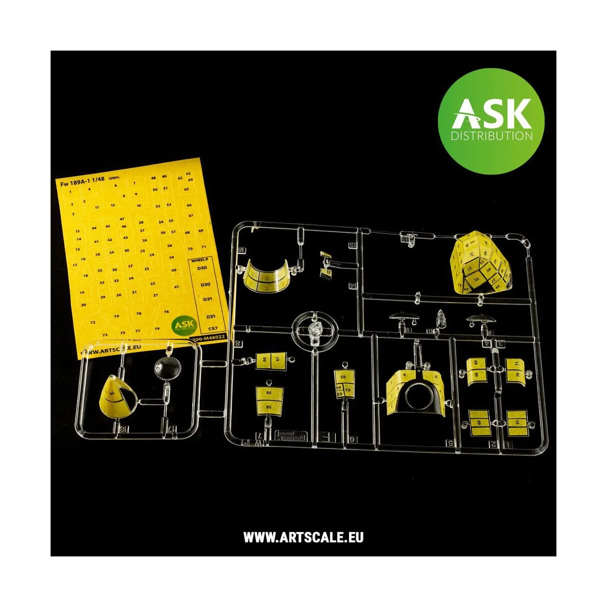 Focke Wulf Fw 189 one-sided painting mask for Great Wall Hobby, 1/4...