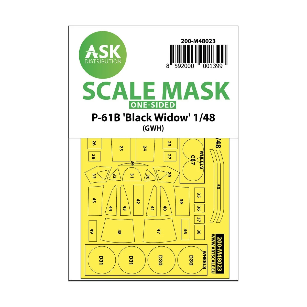 P-61 Black Widow one-sided for Great Wall Hobby - Art Scale Kit 200...