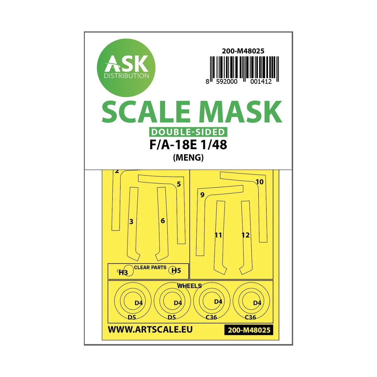 F/A-18E double-sided painting mask for MENG, 1/48 - Art Scale Kit 2...