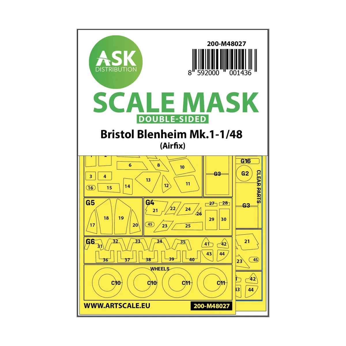 Bristol Blenheim Mk.I double-sided painting mask for Airfix, 1/48 -...