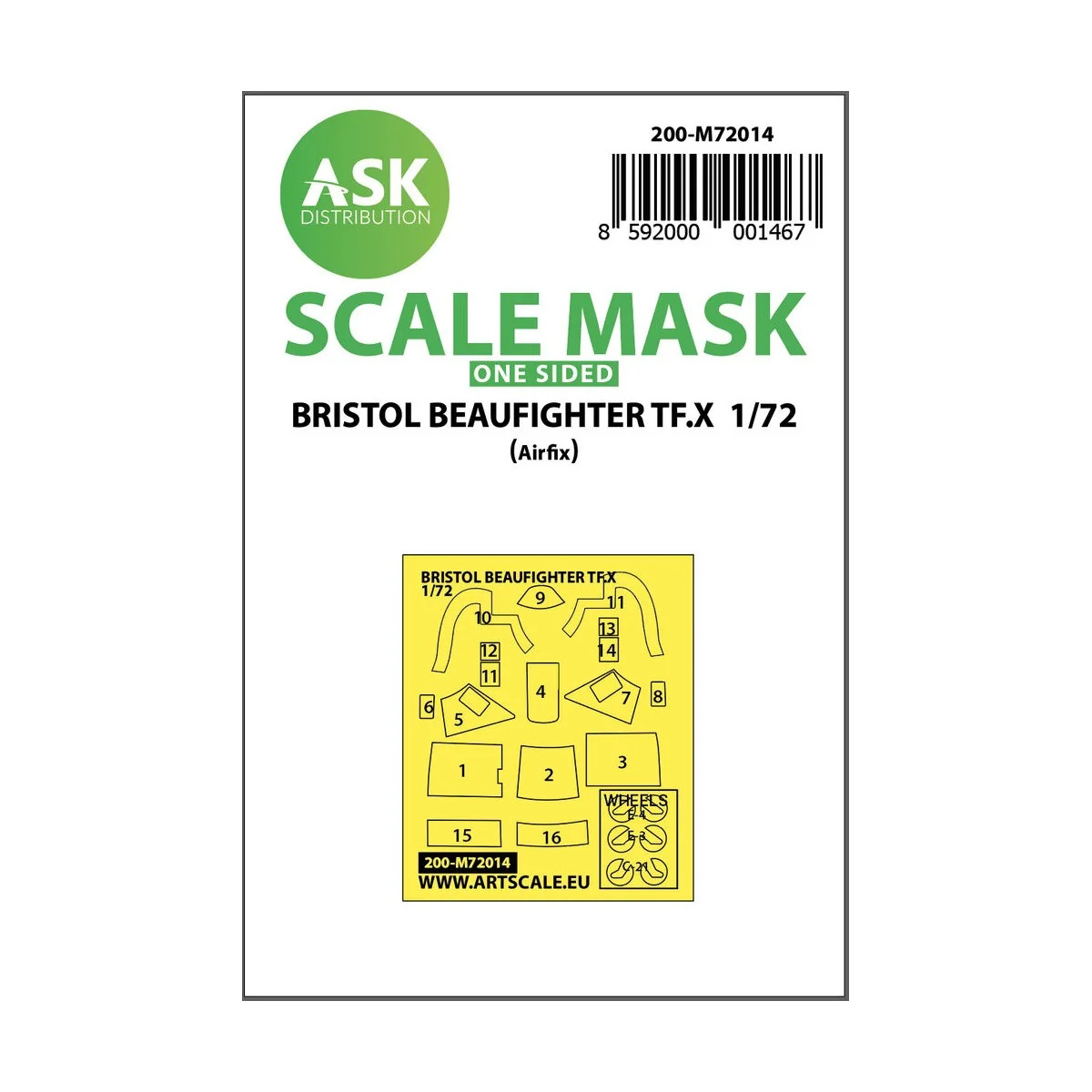 Bristol Beaufighter TF.X one-sided painting mask for Airfix, 1/72 -...