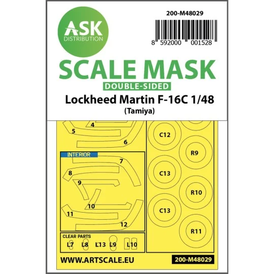 F-16C double-sided painting mask for Tamiya - Art Scale Kit 200-M48029