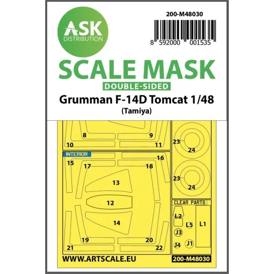 F-14D double-sided painting mask for Tamiya - Art Scale Kit 200-M48030