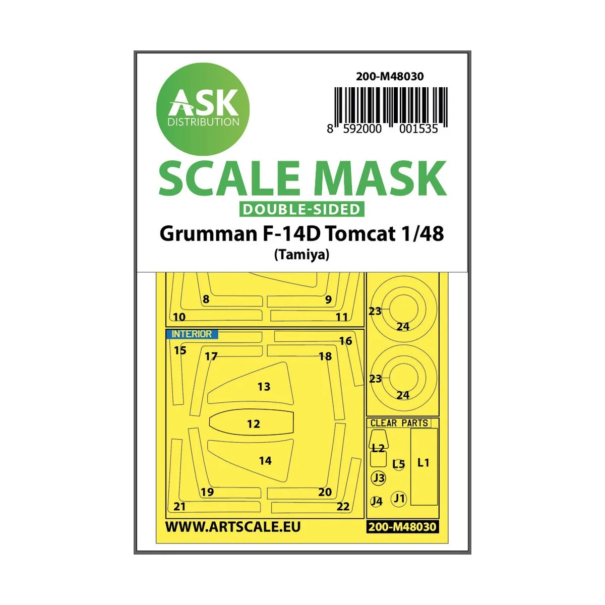 F-14D double-sided painting mask for Tamiya, 1/48 - Art Scale Kit 2...