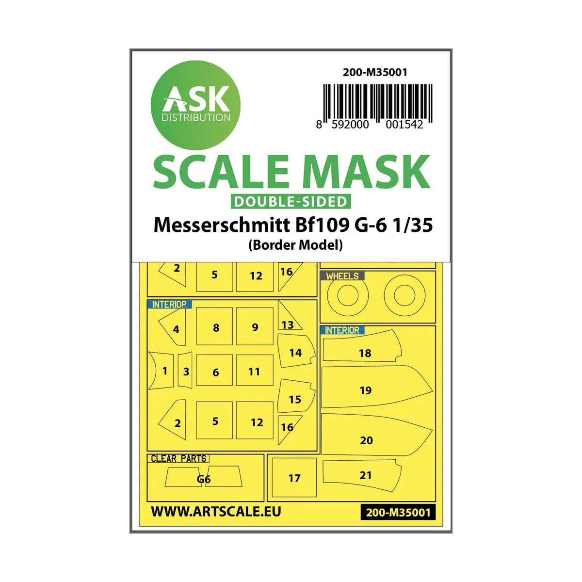 Messerschmitt Bf 109G-6 double-sided painting mask for Border Model...